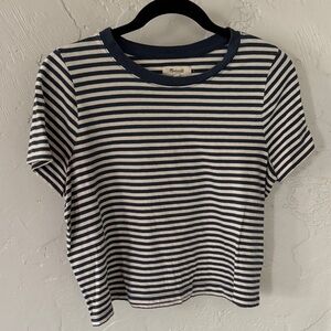 Madewell Blue & White Striped Tee